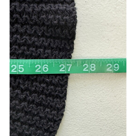 Women’s Black Open Front Cardigan Sweater w/ Fur Collar Layering Soft Grunge Lg - Picture 8 of 8